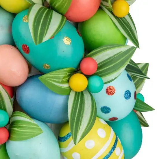 17" Colorful Easter Egg Tree in Yellow Gingham Pot {5}