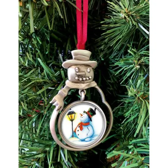 JFK Half Dollar Snowman Ornament With Colorized Snowman Coin {3}