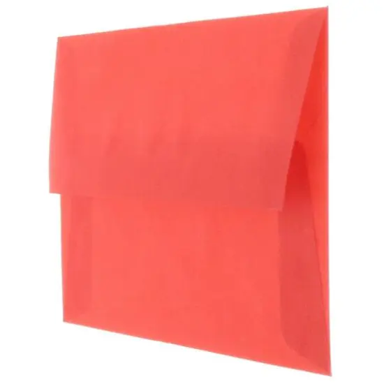 JAM Paper A6 Translucent Vellum Envelopes, 25ct. Primary Red {4}
