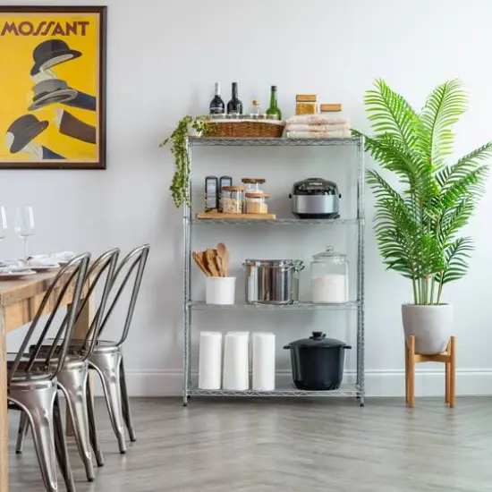 Iris&reg; 53" Silver 4-Tier Wire Rack Shelf {3}