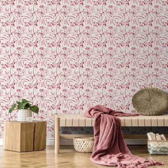 Surface Style Dog Doodle Ink Peel & Stick Wallpaper Lipstick {8}