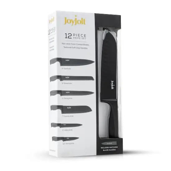 JoyJolt&reg; Black Multipurpose Kitchen Knife Set {8}
