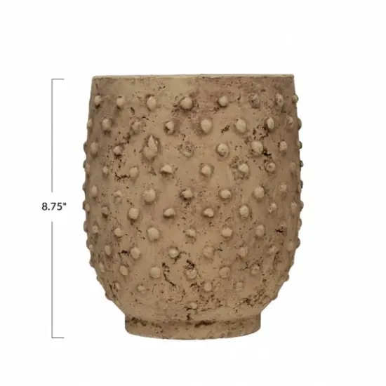 Hello Honey&reg; 9'' Distressed Finish Sandstone Hobnail Planter {6}