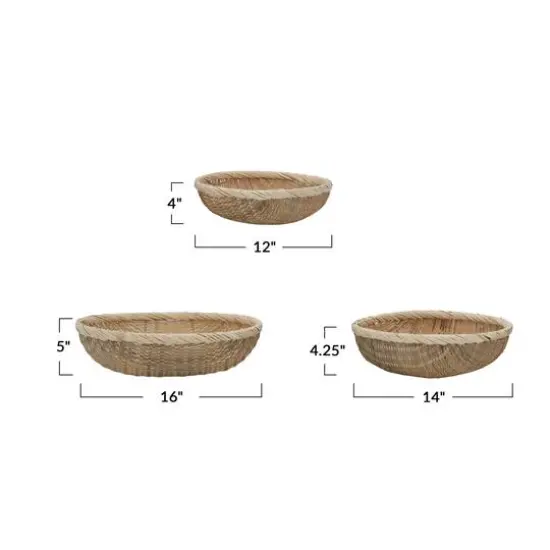Hello Honey&reg; Hand Woven Decorative Bamboo Basket Set {3}