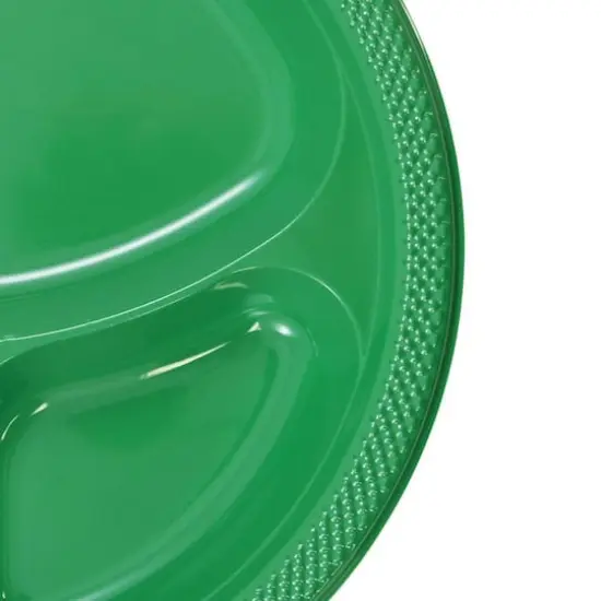 JAM Paper 10.25" Divided Plastic Party Plates, 20ct. Green {4}