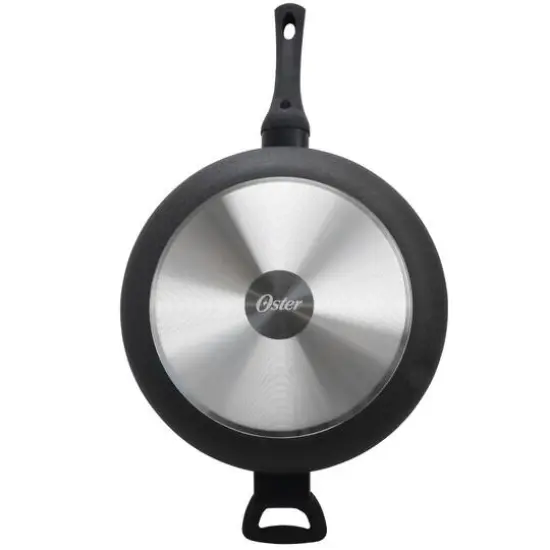 Oster Ashford 5qt. Black Aluminum Saut&eacute; Pan With Tempered Glass Lid {4}