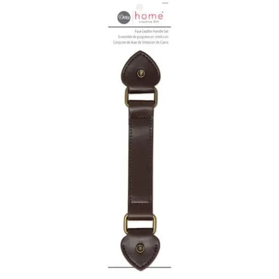 Dritz Home&reg; Dark Brown Faux Leather Handle Set {1}