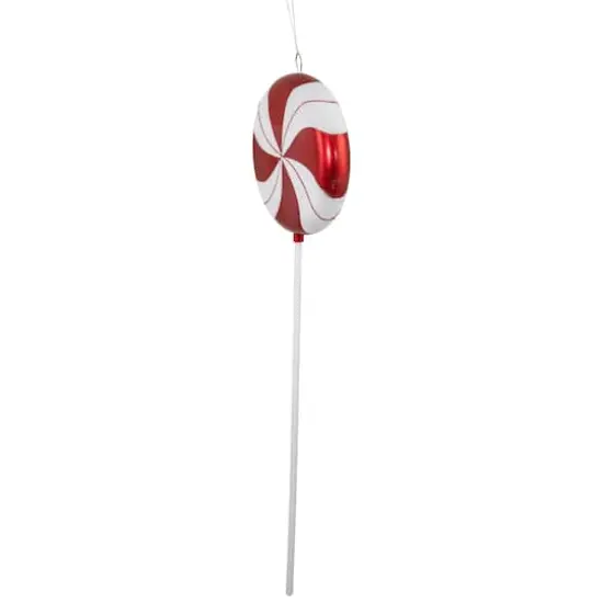 42" Red Pinwheel Lollipop with Iridescent Glitter Shatterproof Commercial Christmas Ornament {4}