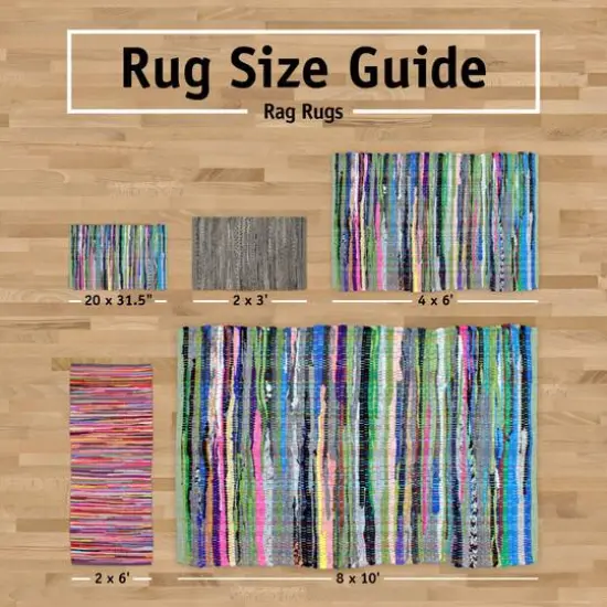 DII&reg; Multi Nautical Blue Rag Rug, 4ft. x 6ft. {6}