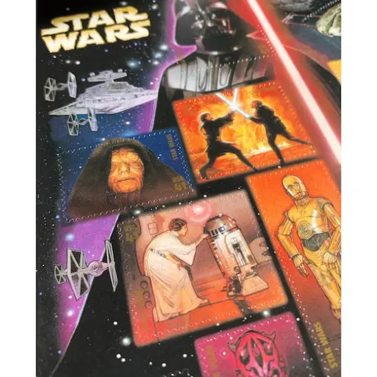 Star Wars U.S. Stamp Sheet in 16" x 14" Wood Frame {4}