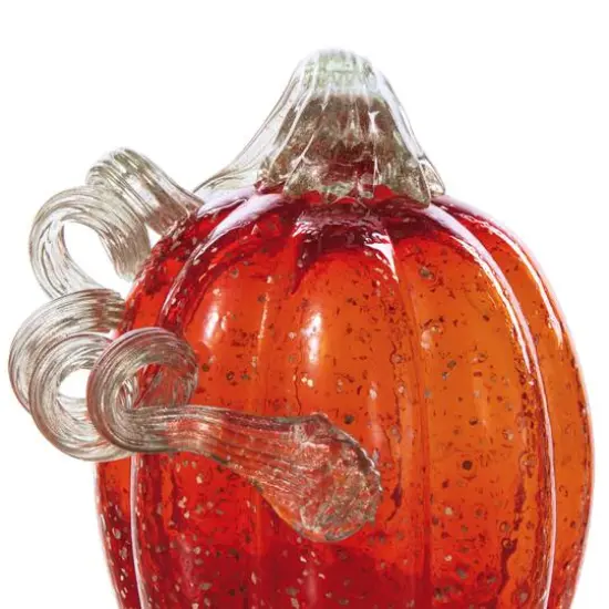 Glitzhome&reg;Red Glass Pumpkin & Gourd Set {9}