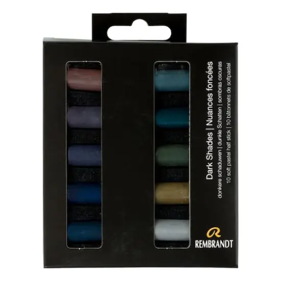 Rembrandt 10 Color Half Stick Soft Pastel Set Dark Shades {1}