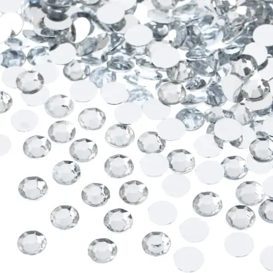 John Bead 6mm Acrylic Round Flat Back Rhinestones, 1,000ct. Crystal {1}