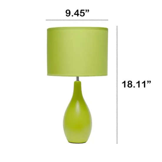 Creekwood Home Essentix 18" Ceramic Dewdrop Table Lamp Green {4}