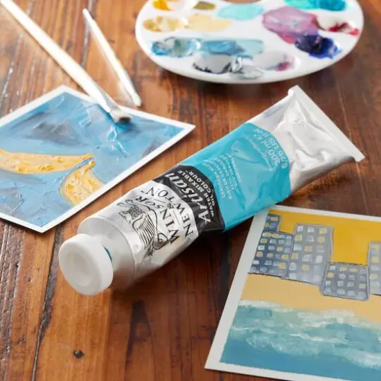 Winsor & Newton&reg; Artisan Water Mixable Oil Color, 200mL Cerulean Blue {3}