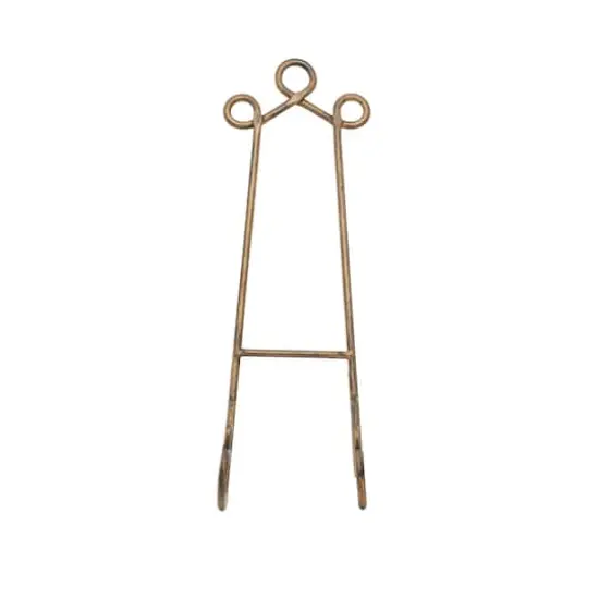 Traditional Scrolling Gold Metal Easel, 19" x 7" x 10" {3}
