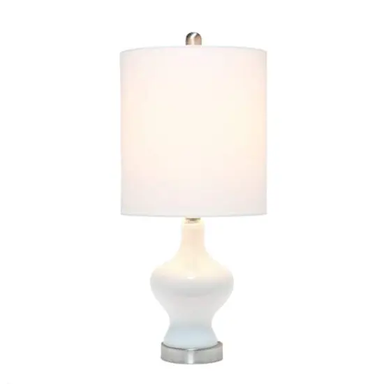 Lalia Home 22.5" Paseo Table Lamp with White Fabric Shade White and Linen White {3}