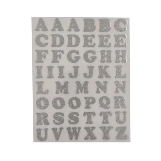 1" Iron-On Glitter Letters by Make Market&reg; Silver {1}