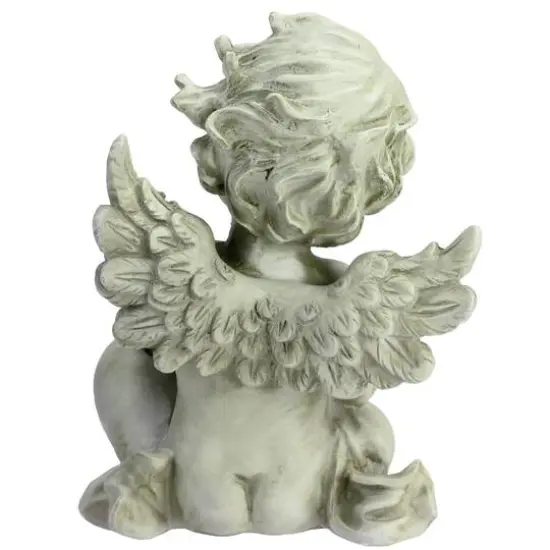 7.8" Cherub Angel with Baby Bird Outdoor Garden Statue {7}