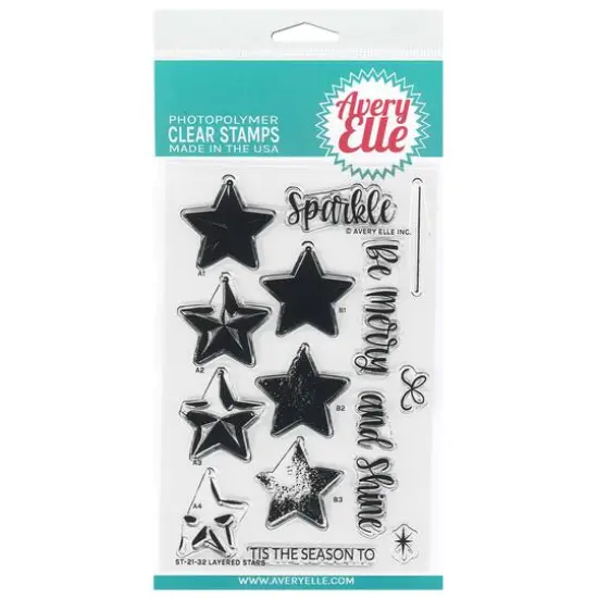 Avery Elle Layered Stars Clear Stamp Set {1}