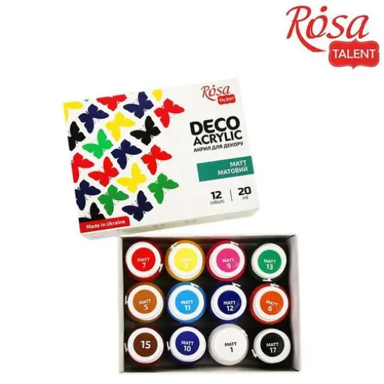 Rosa Talent Deco 12 Color Matte Acrylic Paint Set {5}