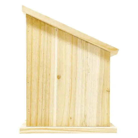 8" Unfinished Wood Modern Side Angle Birdhouse {7}