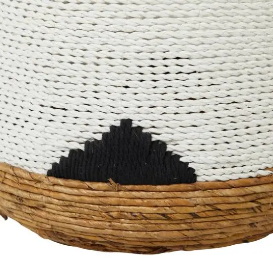 CosmoLiving by Cosmopolitan White Banana Leaf Bohemian Storage Basket Set {5}