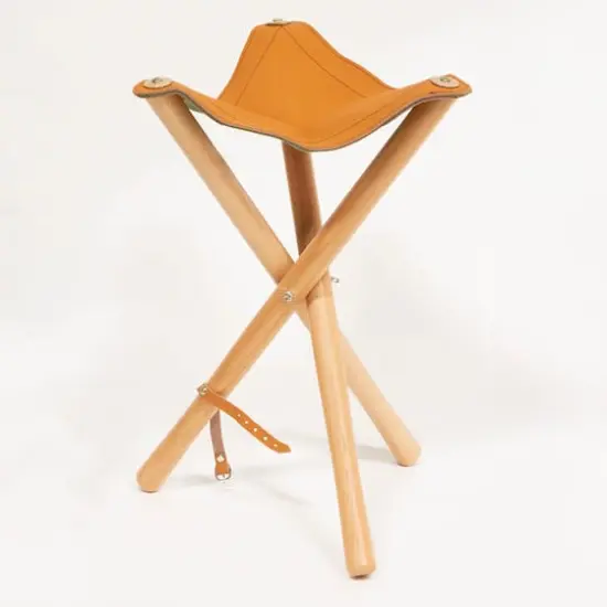 Jack Richeson Wood Stool with Leather Seat {3}