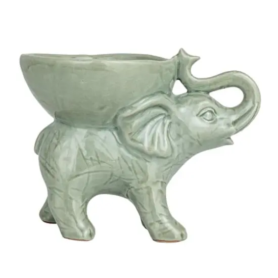 Hello Honey&reg; Gray 7.5" Majestic Stoneware Elephant Bowl  {5}