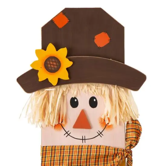 Glitzhome&reg; 42" Fall Lighted Scarecrow & Wreath Porch D&eacute;cor {6}