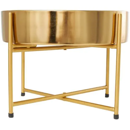 12" White Jasmine Scented 5-Wick Candle with Gold Container and Stand {3}