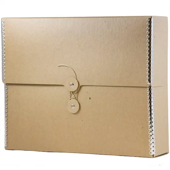 JAM Paper Kraft Brown with Metal Edge Button & String Tie Portfolio 9.5" x 12" {4}