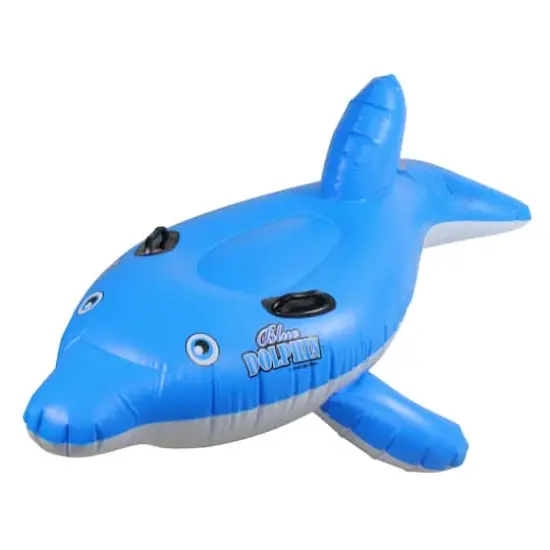 Swimline 61" Inflatable Blue Ride-On Dolphin Pool Float {5}