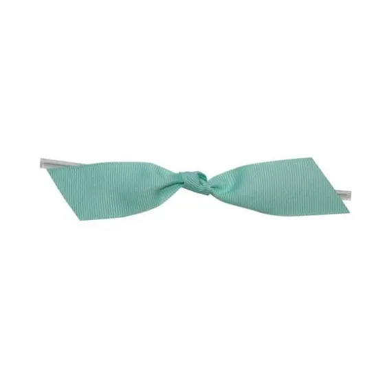 JAM Paper 7/8" Grosgrain Twist Tie Flair Bows, 100ct. Aqua {1}