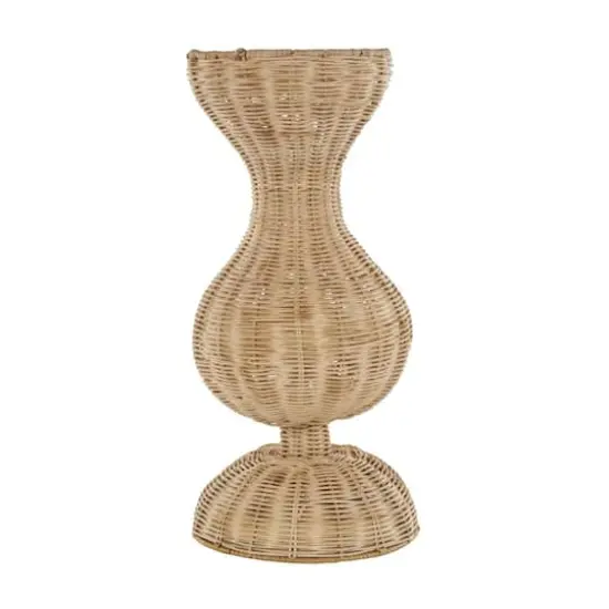 16.25" Brown Rattan Hourglass Vase with Dome Base {3}