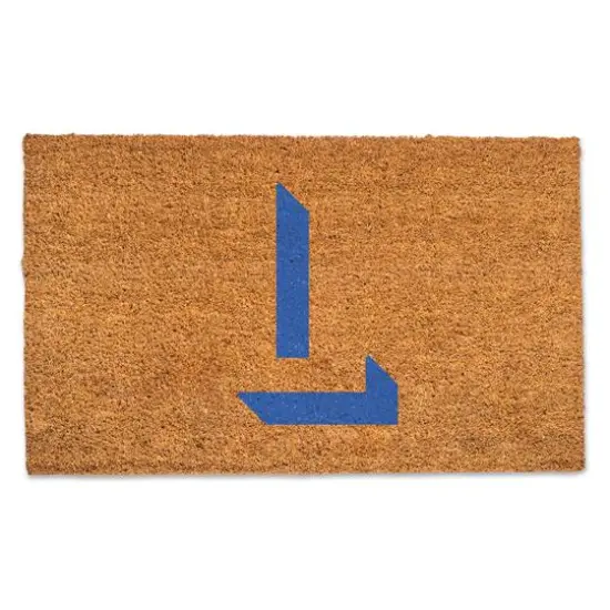Blue Shadow Monogram Natural Coir Doormat L {1}