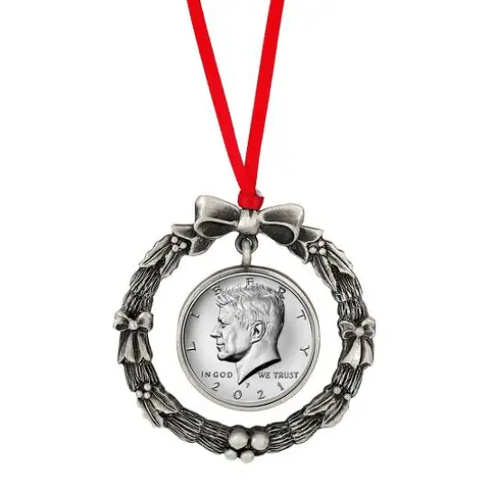 JFK 2021 Half Dollar Wreath Ornament {1}