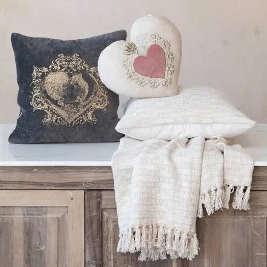 Hello Honey® 20" Natural Square Woven Cotton Blend Accent Pillow {3}