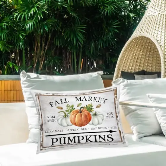 Stupell Industries Fall Market Pumpkins Outdoor Printed Pillow {3}