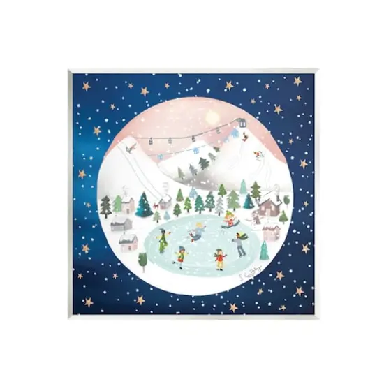 Stupell Industries Ice Skating Christmas Snow Scene Wall Art {1}