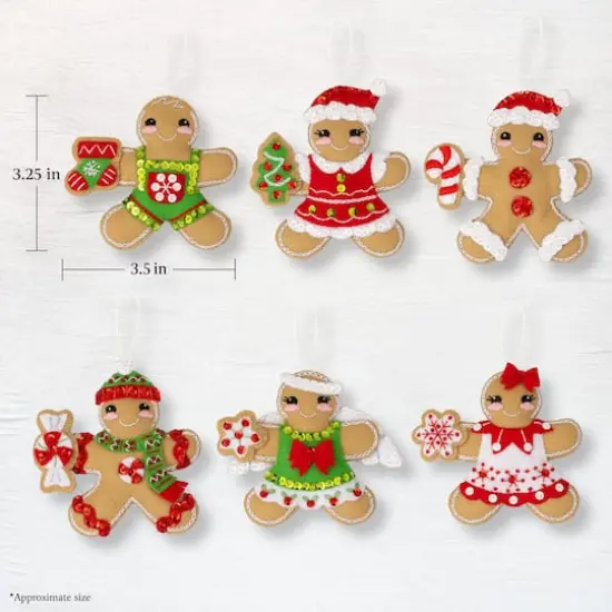 Bucilla&reg; Dressed-Up Gingerbread Felt Ornament Kit {5}
