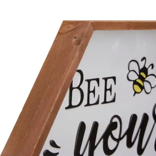 Wooden Framed Bee Yourself Metal Sign Spring Wall & Tabletop D&eacute;cor {5}