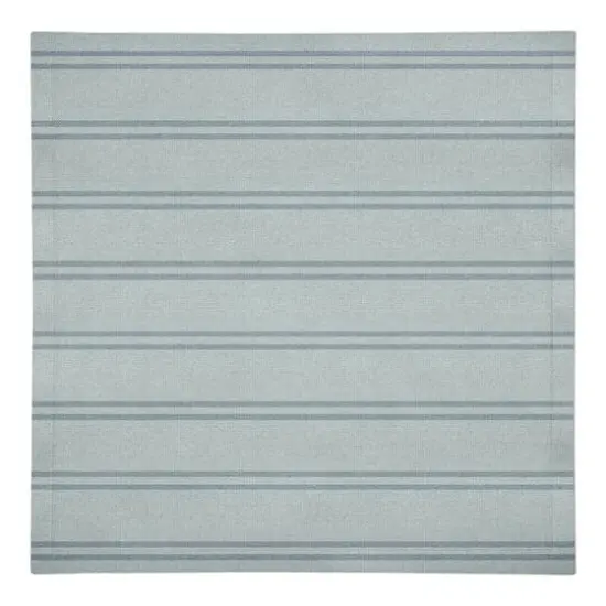 Double Stripe Cotton Twill Napkin Blue/Blue {1}