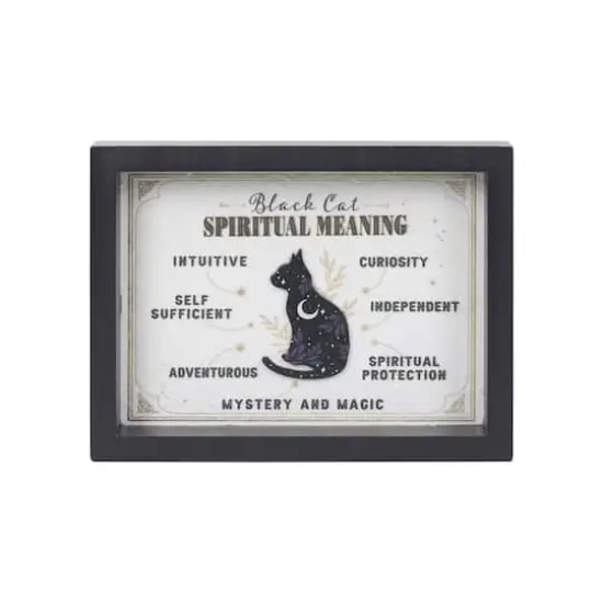 8" Black Cat Spiritual Meaning Tabletop Sign by Ashland&reg; {1}