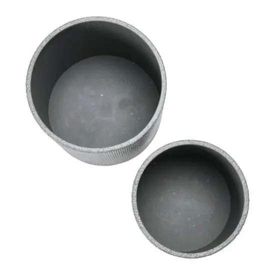 Hello Honey® Charcoal Grey & Gold Boho Embossed Metal Planters with Stands Set {8}