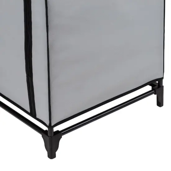 Honey Can Do 27" Gray Portable Wardrobe Closet with Cover & Side Pockets {8}