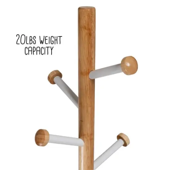 Honey Can Do 69.3" White Freestanding Corner Coat Rack  {9}