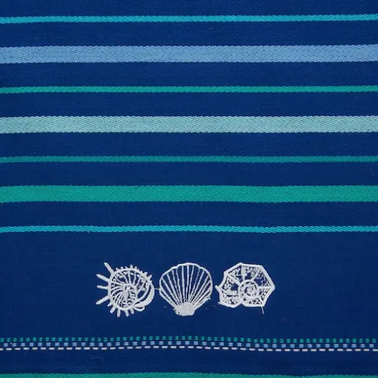 DII&reg; Embroidered Blue Sea Dishtowel Set {4}