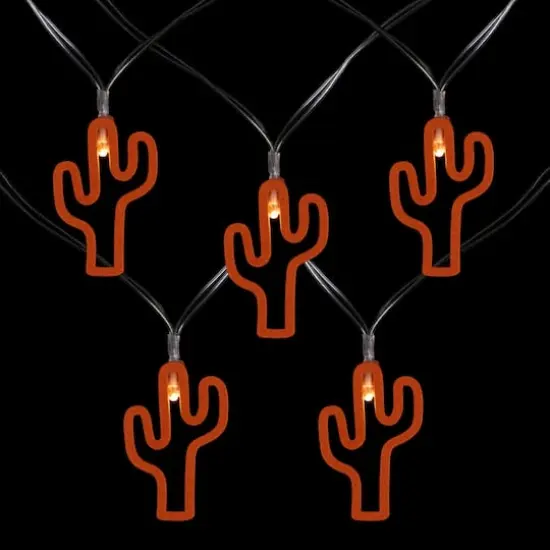 10ct. LED Orange Cactus Fairy Lights Set {4}
