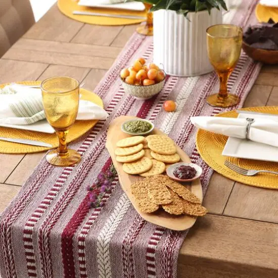 DII&reg; 108" Braided Stripe Table Runner Wine {7}